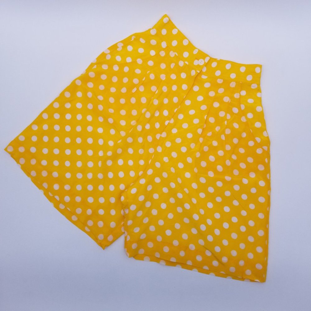 Vintage | High Rise Silk Polka Dot Shorts - 4